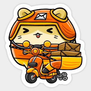 Cute Hamster Courier Sticker